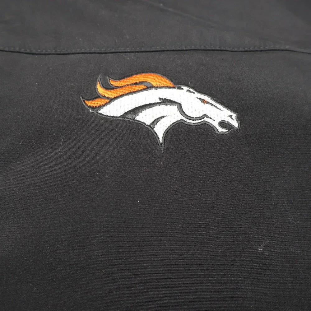 Denver Broncos Jacket Men XL NFL Black Softshell Fleece Lined Wind Rain Football